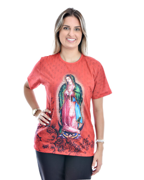 Baby look com Imagem da Nossa Senhora de Guadalupe