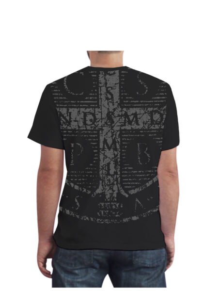 camiseta moda catolica medalha de sao bento