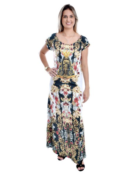 Vestido Longo com Imagem de Nossa Senhora Aparecida