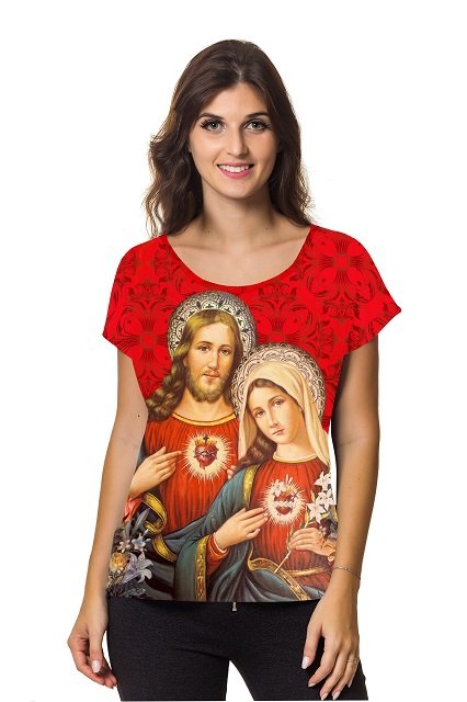 Blusa Moda Católica Maria e Jesus Blusa Moda Católica Maria e Jesus