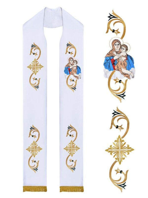 Estola Sacerdotal - Bordado Mãe Rainha