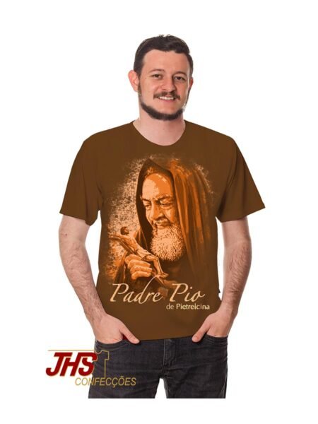 Camiseta com Imagem de Padre Pio